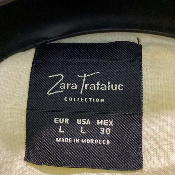 Zara Neon Yellow Tweed Blazer Jacket Size Large - Picture 14 of 15